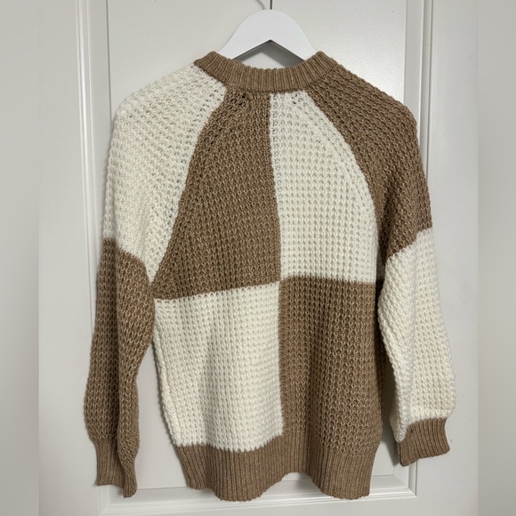 MANGO Brown checkered sweater (tags on) - Picture 3 of 3